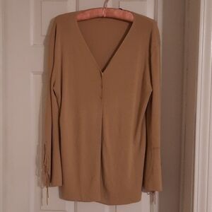 Camel , tan Miley Cyrus Cardigan XL flare tie sleeve